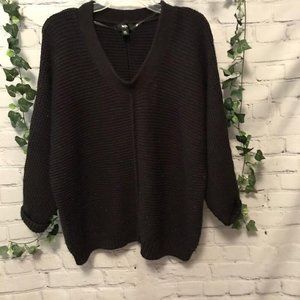 Black Distressed Look Sweater
